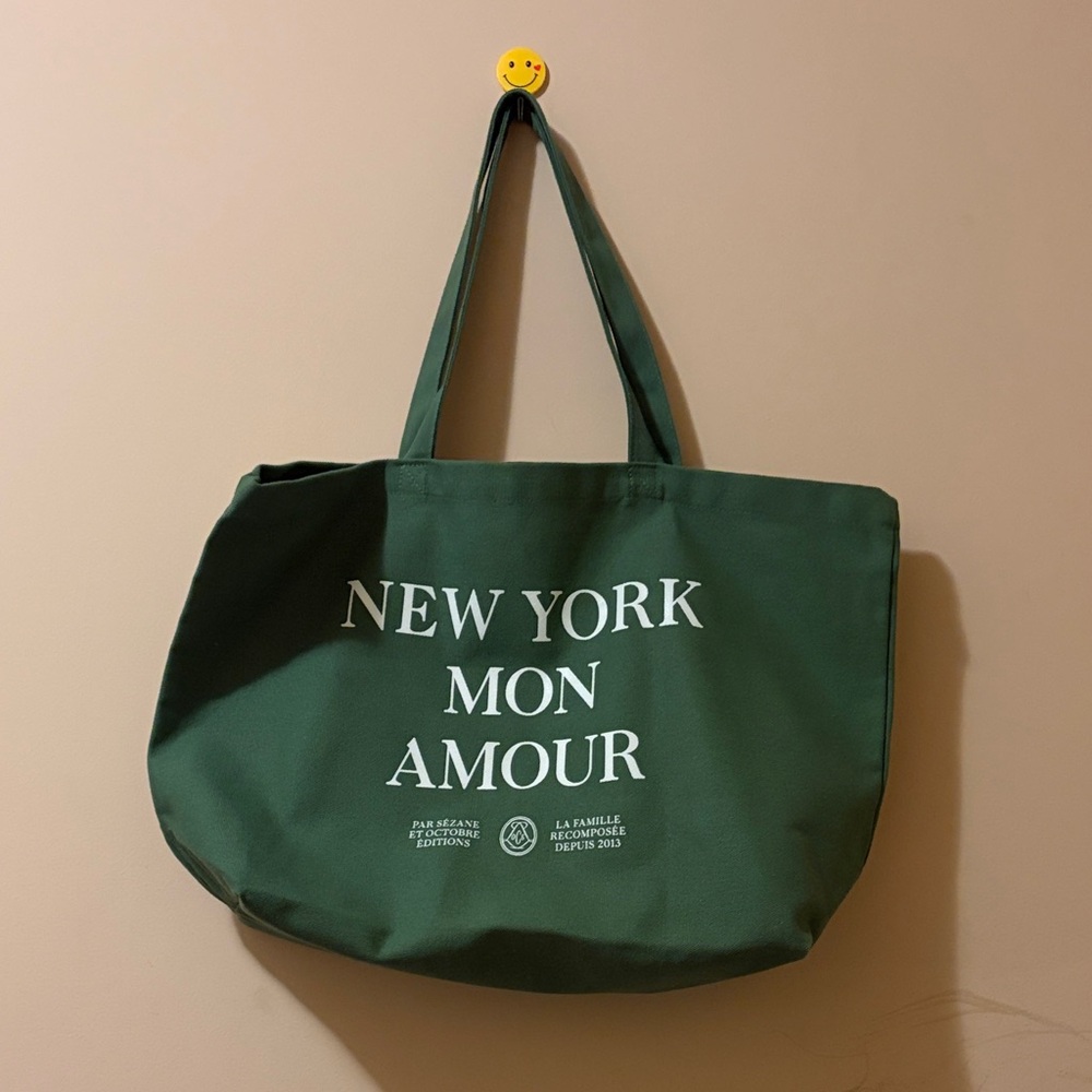Sezane Forest Green Tote Bag